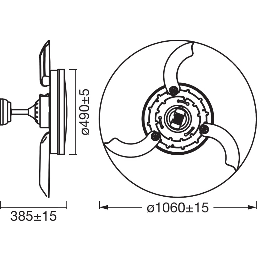 Osram - LED-kattovalaisin tuulettimella CEILING FAN LED/66W/230V 3000/4000/6500K valkoinen + kaukosäädin