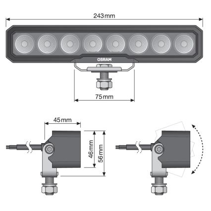 Osram - LED-kohdevalo autoon LIGHTBAR WL VX250-WD LED/36W/12/24V 6000K IP69