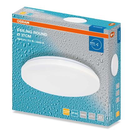 Osram - LED-kylpyhuoneen kattovalaisin CEILING ROUND LED/24W/230V 3000K Ø 37 cm IP44 valkoinen