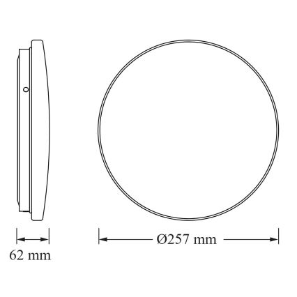 Osram - LED-kylpyhuoneen kattovalaisin CEILING ROUND LED/12W/230V 6500K Ø 26 cm IP44 valkoinen