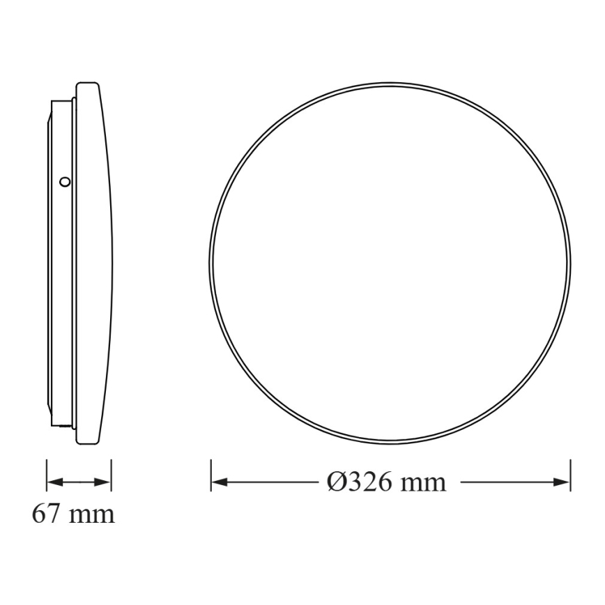 Osram - LED-kylpyhuoneen kattovalaisin hämäräanturilla CEILING ROUND LED/18W/230V 4000K halkaisija 33 cm IP44 valkoinen