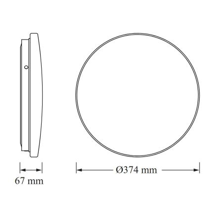 Osram - LED kylpyhuoneen kattovalaisin CEILING ROUND LED/24W/230V 6500K Ø 37 cm IP44 valkoinen