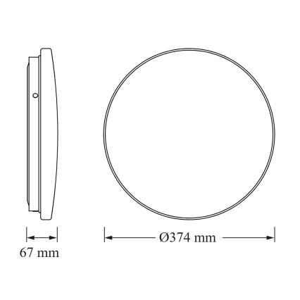 Osram - LED-kylpyhuoneen kattovalaisin CEILING ROUND LED/24W/230V 4000K Ø 37 cm IP44 valkoinen
