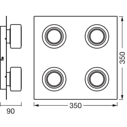 Osram - LED-kylpyhuoneen kattovalaisin ORBIS FLAME 4xLED/5,5W/230V 3000/4000K IP44 valkoinen