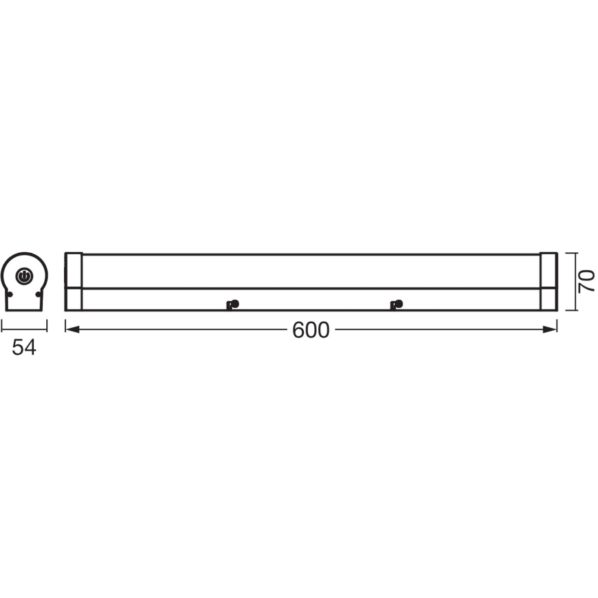 Osram - Himmennettävä ORBIS TUBE kylpyhuoneen peilivalaisin LED/12W/230V 3000/4000K 60 cm IP44 musta