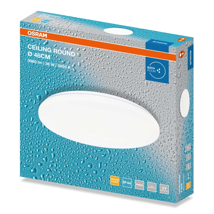 Osram - CEILING ROUND LED kylpyhuoneen kattovalaisin LED/36W/230V 3000K Ø 48 cm IP44 valkoinen