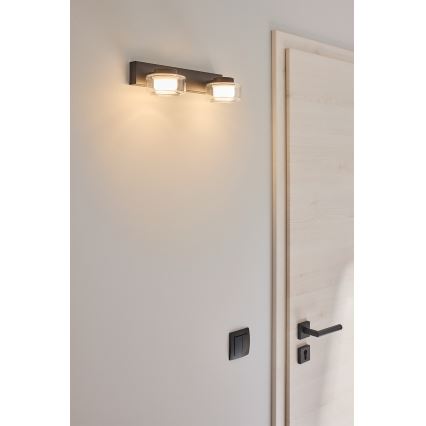 Osram - ORBIS FLAME LED-kylpyhuoneen seinävalaisin 2xLED/5,5W/230V 3000/4000K IP44 musta