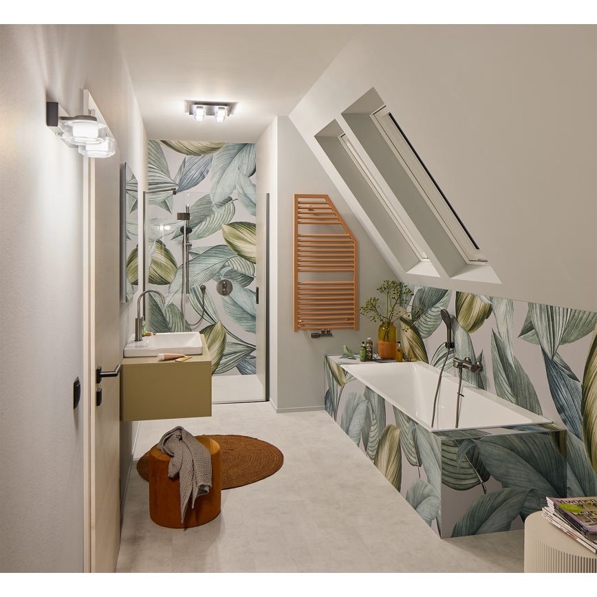 Osram - ORBIS FLAME LED-kylpyhuoneen seinävalaisin 2xLED/5,5W/230V 3000/4000K IP44 musta