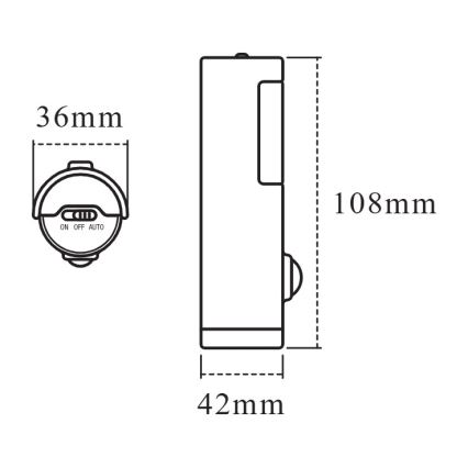 Osram - LED-opastusvalo anturilla NIGHTLUX LED/0,35W/3xAAA IP54 hopea