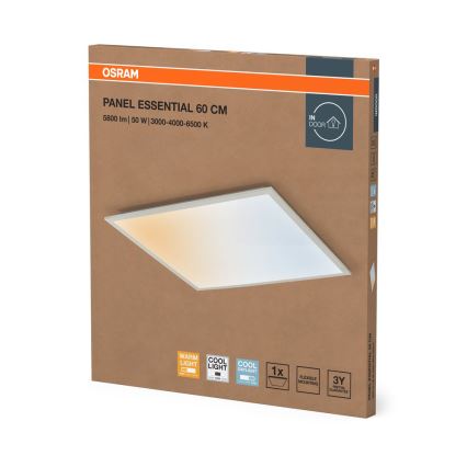 Osram - PANEL ESSENTIAL LED - alaslaskettuun kattoon tarkoitettu LED-paneeli 50W/230V 3000/4000/6500K 60x60 cm valkoinen