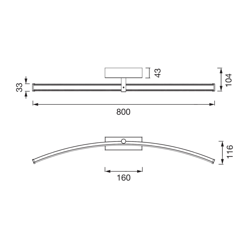 Osram - LED-kylpyhuoneen peilivalaisin PLUTON LED/15W/230V 3000/4000K 80 cm IP44 musta