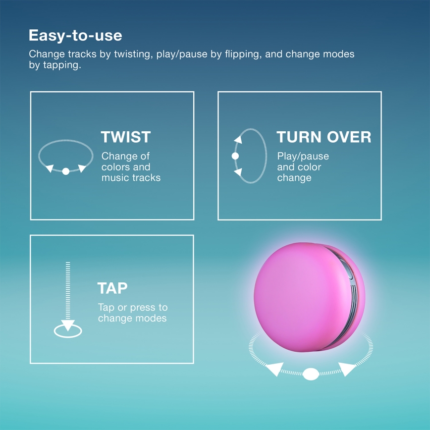 Osram - LED RGB himmennettävä kaiutin SMART+ MACARON LED/1,75W/3,7V 450 mAh sininen
