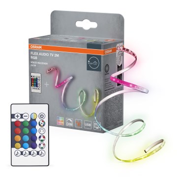 Osram - LED RGB himmennettävä TV-valonauha FLEX AUDIO 2 m LED/3,6W/5V + kaukosäädin