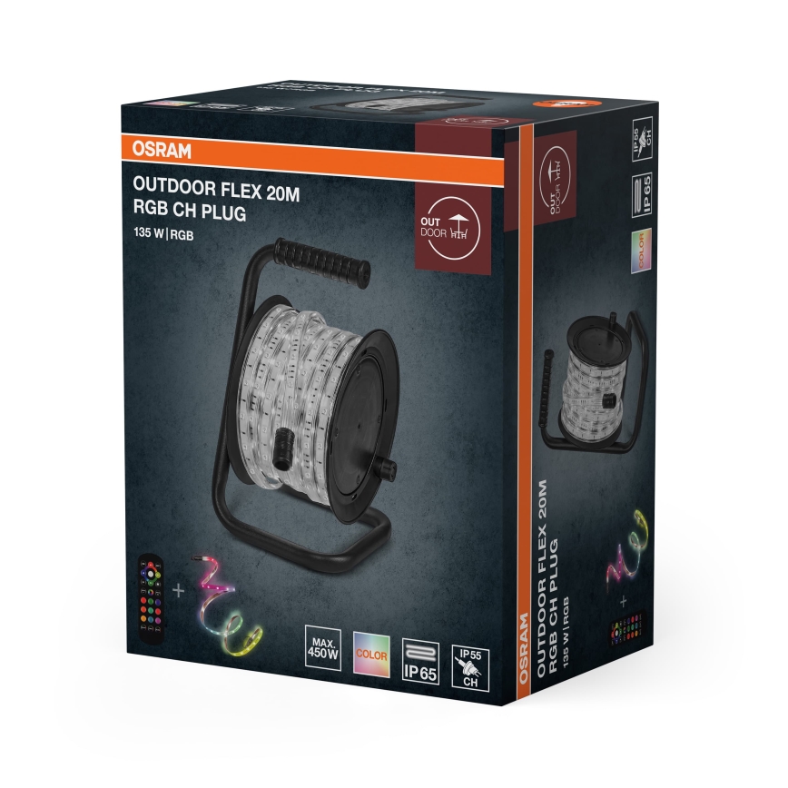 Osram - LED RGB Himennettävä ulkokäyttöinen nauha FLEX 20m LED/135W/230V IP65 + kaukosäädin