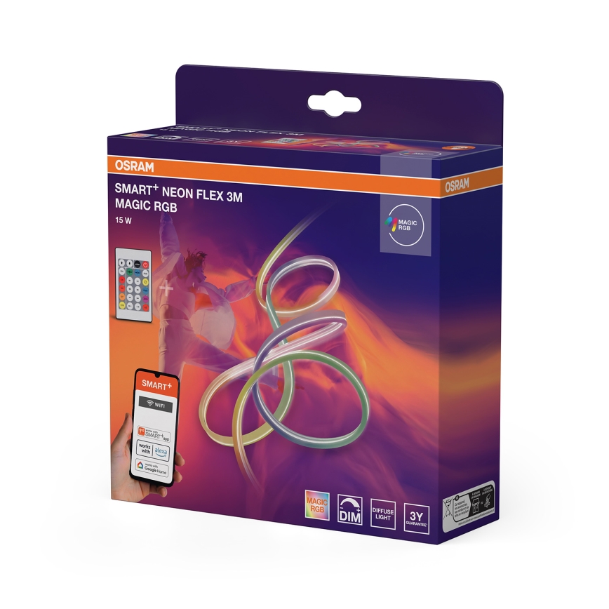 Osram - LED RGB himmennettävä ulkovalonauha SMART+ MAGIC 3m LED/15W/230V IP44 Wi-Fi+ kaukosäädin