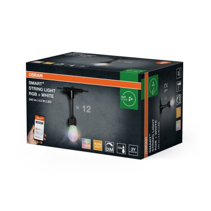 Osram - RGB-LED-himennettävä ulkovalosarja SMART+ STRING 12xLED/230V 7,47m IP44 Wi-Fi