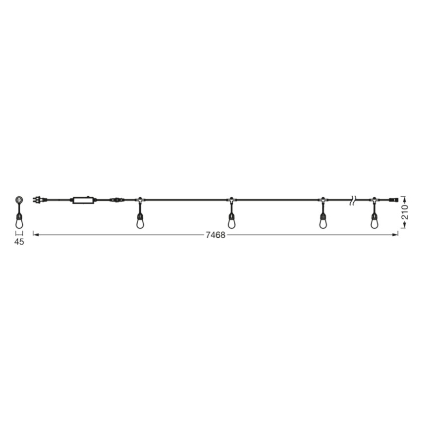 Osram - RGB-LED-himennettävä ulkovalosarja SMART+ STRING 12xLED/230V 7,47m IP44 Wi-Fi