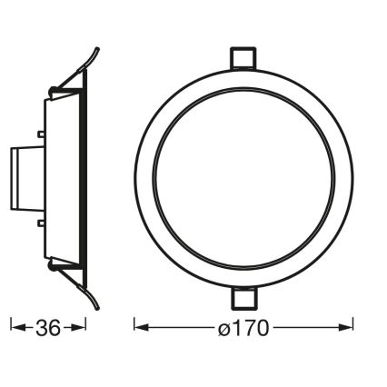 Osram - SMART+ DOWNLIGHT RGB-LED himmennettävä upotettava alasvalaisin 12 W 230 V 3000–6500 K Wi‑Fi