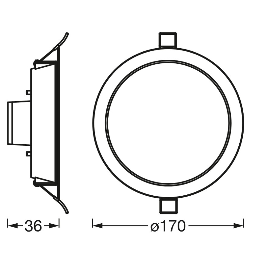 Osram - SMART+ DOWNLIGHT RGB-LED himmennettävä upotettava alasvalaisin 12 W 230 V 3000–6500 K Wi‑Fi