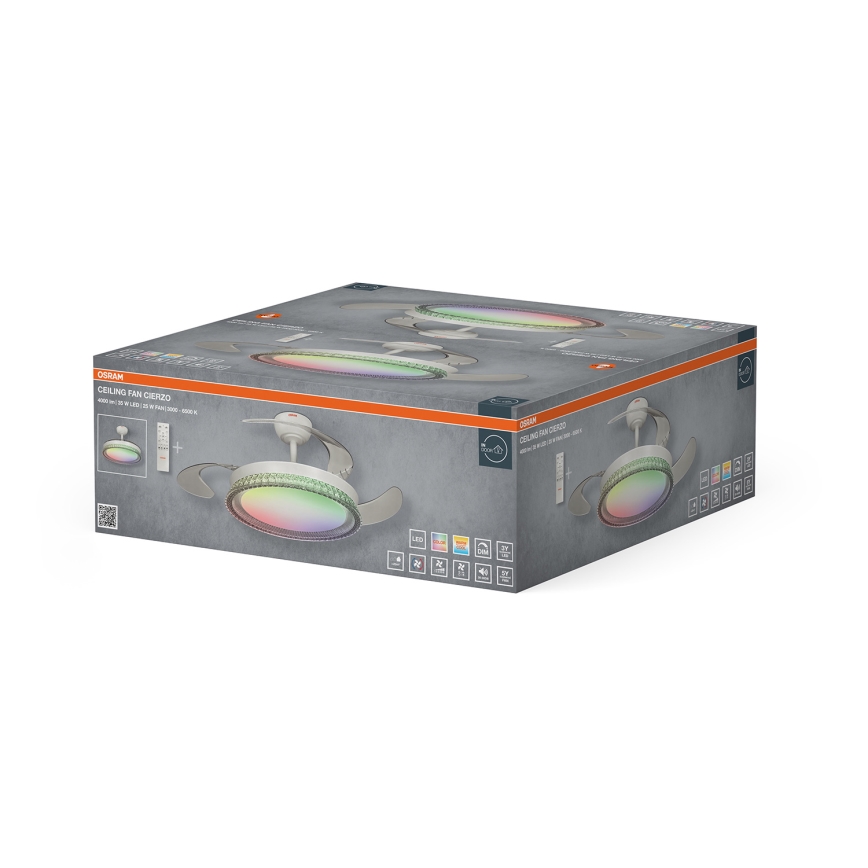 Osram - LED RGB Himmennettävä kattovalaisin tuulettimella CIERZO LED/35W/230V 3000-6500K + kaukosäädin