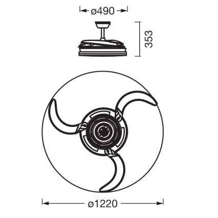 Osram - LED RGB Himmennettävä kattovalaisin tuulettimella CIERZO LED/35W/230V 3000-6500K + kaukosäädin
