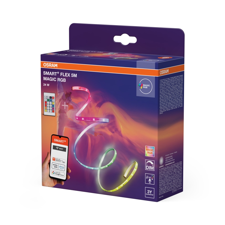 Osram - LED RGB himmennettävä nauha SMART+ MAGIC FLEX 5m LED/24W/230V Wi-Fi + kaukosäädin