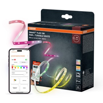 Osram - LED RGB+TW himmennettävä ulkokäyttöinen valonauha SMART+ FLEX 3m LED/12,5W/230V 2700-6500K IP44 Wi-Fi