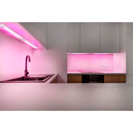Osram - LED RGBW himmennettävä kaapinalusvalaisin liiketunnistimella LINEAR EDGE LED/8W/230V 50 cm valkoinen + kaukosäädin