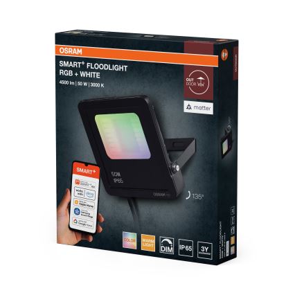 Osram - LED RGBW himmennettävä SMART+ valonheitin LED/50W/230V IP65 Wi-Fi
