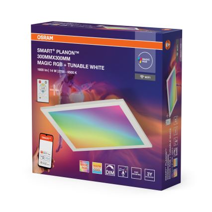 Osram - LED RGBW Himennettävä kattovalaisin SMART+ MAGIC LED/14W/230V 2700-6500K 30x30 cm Wi-Fi + kaukosäädin