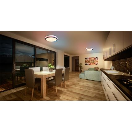 Osram - LED RGBW himmennettävä kattovalaisin SMART+ MAGIC LED/38W/230V halkaisija 49 cm musta 2700-6500K Wi-Fi