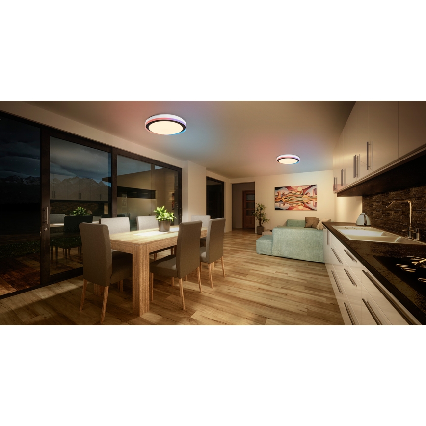 Osram - LED RGBW himmennettävä kattovalaisin SMART+ MAGIC LED/38W/230V halkaisija 49 cm musta 2700-6500K Wi-Fi