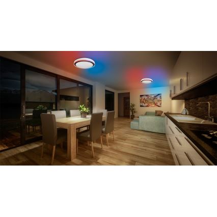 Osram - LED RGBW himmennettävä kattovalaisin SMART+ MAGIC LED/38W/230V halkaisija 49 cm musta 2700-6500K Wi-Fi