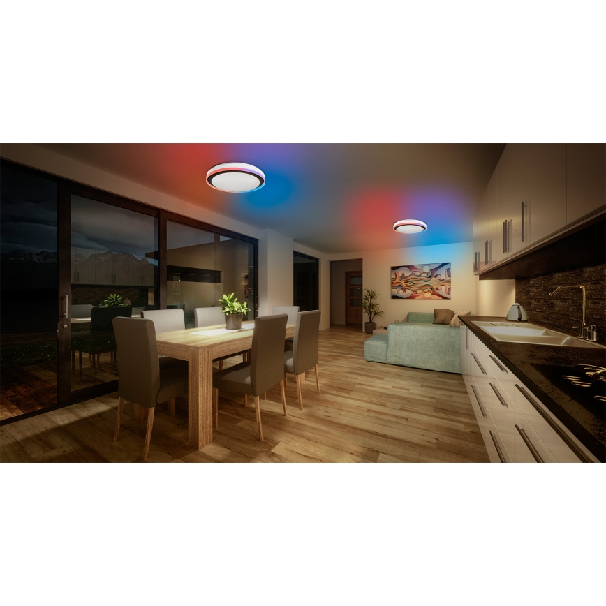 Osram - LED RGBW himmennettävä kattovalaisin SMART+ MAGIC LED/38W/230V halkaisija 49 cm musta 2700-6500K Wi-Fi