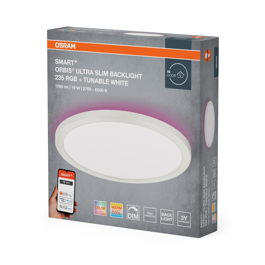 Osram - LED RGBW himmennettävä kattovalaisin SMART+ ORBIS LED/19W/230V halkaisija 23,5 cm 2700-6500K Wi-Fi