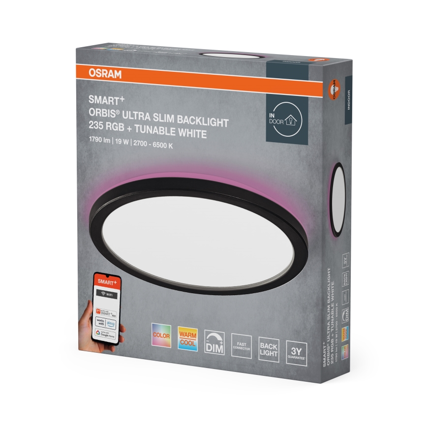 Osram - LED RGBW himmennettävä kattovalaisin SMART+ ORBIS LED/19W/230V halkaisija 23,5 cm 2700-6500K Wi-Fi