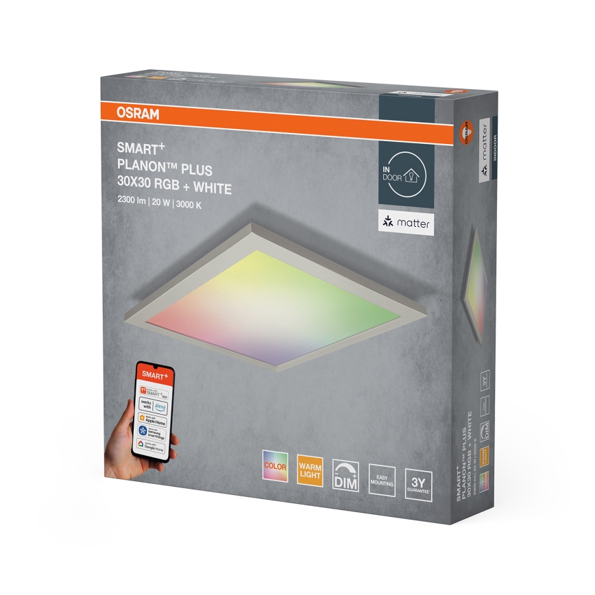Osram - LED RGBW himmennettävä kattovalaisin SMART+ PLANON LED/20W/230V 30x30 cm