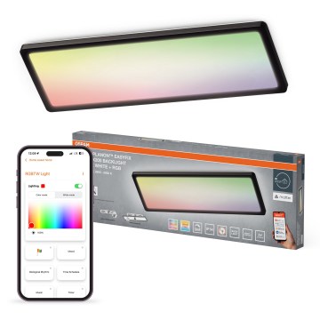Osram - LED RGBW Himmennettävä kattovalaisin SMART+ PLANON LED/30W/230V 2800-6500K 58x20 cm Wi-Fi IP54 musta