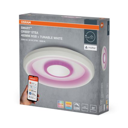 Osram - LED RGBW himmennettävä kattovalaisin SMART+ STEA LED/32W/230V Ø 48,5 cm 2700-6500K Wi-Fi