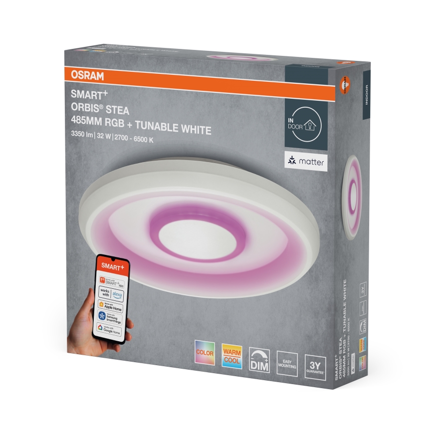 Osram - LED RGBW himmennettävä kattovalaisin SMART+ STEA LED/32W/230V Ø 48,5 cm 2700-6500K Wi-Fi
