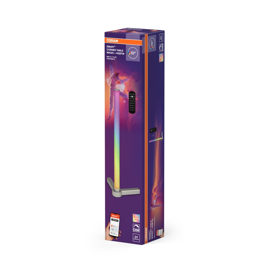 Osram - himmennettävä LED RGBW-pöytälamppu SMART+ MAGIC LED/7,5W/230V 2700-6500K hopea Wi-Fi + kaukosäädin