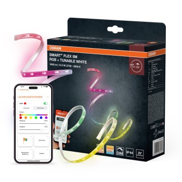 Osram - LED RGBW himmennettävä ulkokäyttöinen nauha SMART+ FLEX 5m LED/14,5W/230V 2700-6500K IP44 Wi-Fi