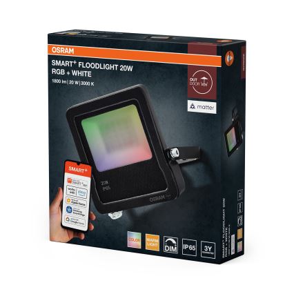Osram - LED RGBW himmennettävä valonheitin SMART+ FLOODLIGHT LED/20W/230V IP65 Wi-Fi