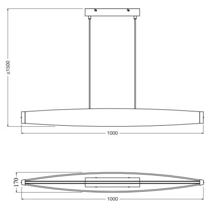 Osram - LED-riippuvalaisin vaijerilla DECOR FLAT LED/23W/230V harmaa