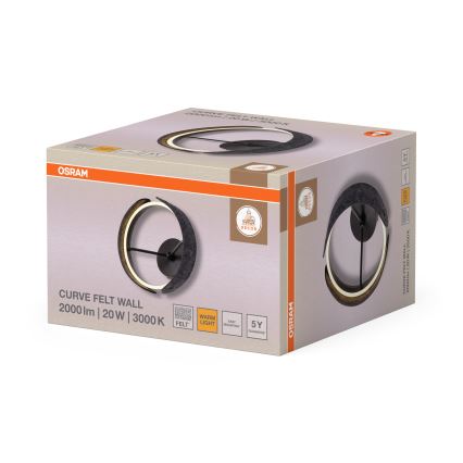 Osram - LED-seinävalaisin DECOR CURVE LED/20W/230V harmaa