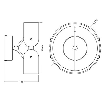 Osram - LED-seinävalaisin DECOR CURVE LED/20W/230V harmaa