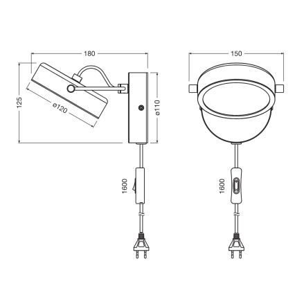 Osram - LED-seinävalaisin DECOR PUCK LED/11W/230V musta
