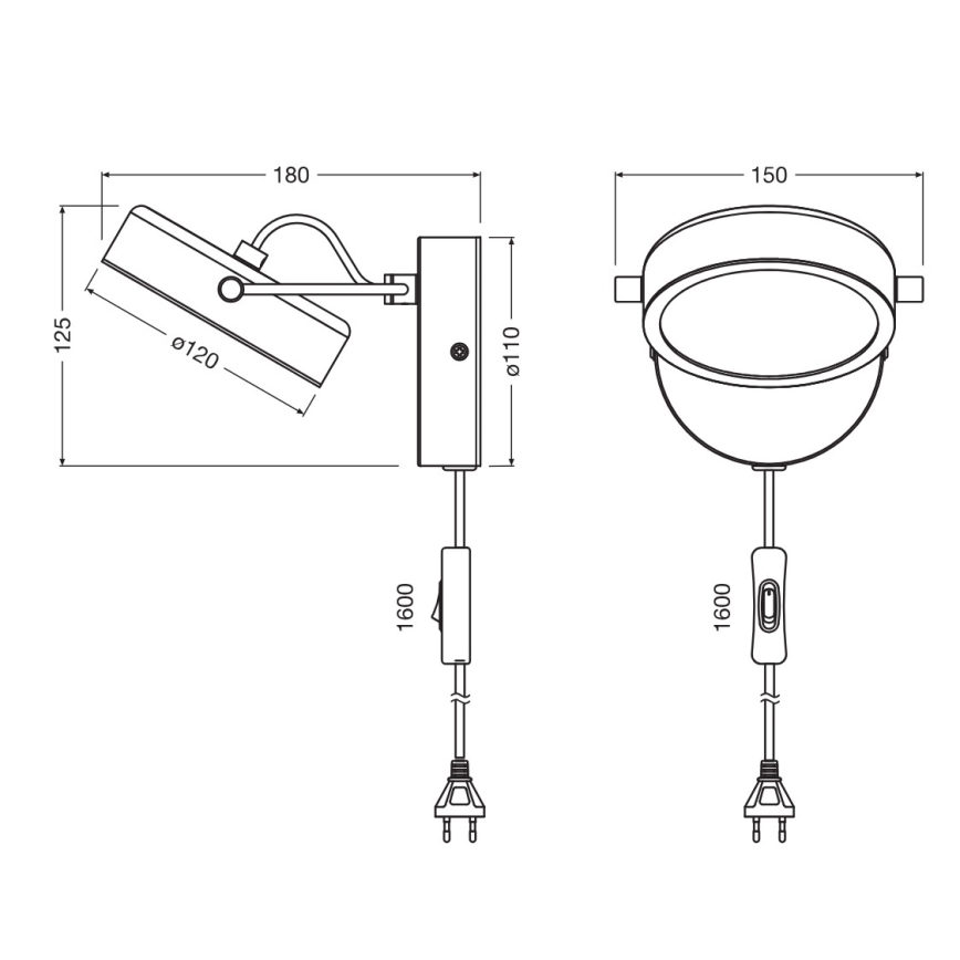Osram - LED-seinävalaisin DECOR PUCK LED/11W/230V musta