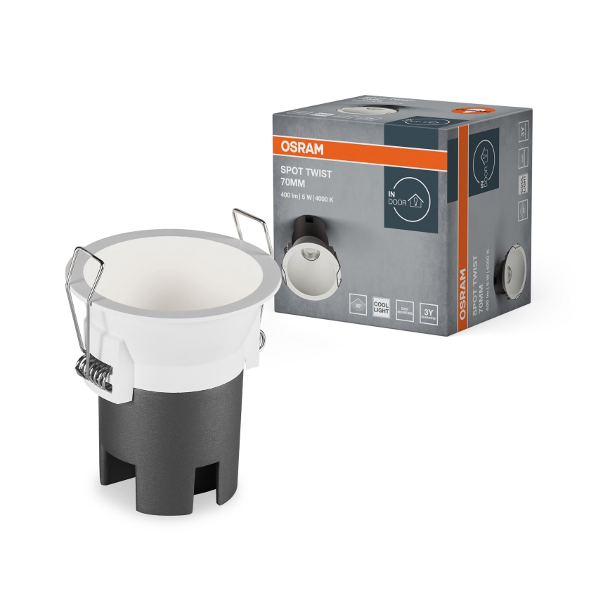 Osram - LED SPOT TWIST upotettava valaisin, 5 W/230 V, 4000 K, halkaisija 7 cm, valkoinen