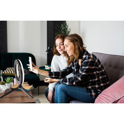 Osram - himennettävä LED-pöytälamppu jalustalla ja pidikkeellä vloggausta varten LED/5,5W/USB 3000-6500K 210 mAh